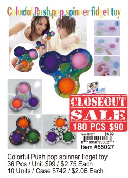 Colorful Push Pop Spinner Fidget Toy Mega